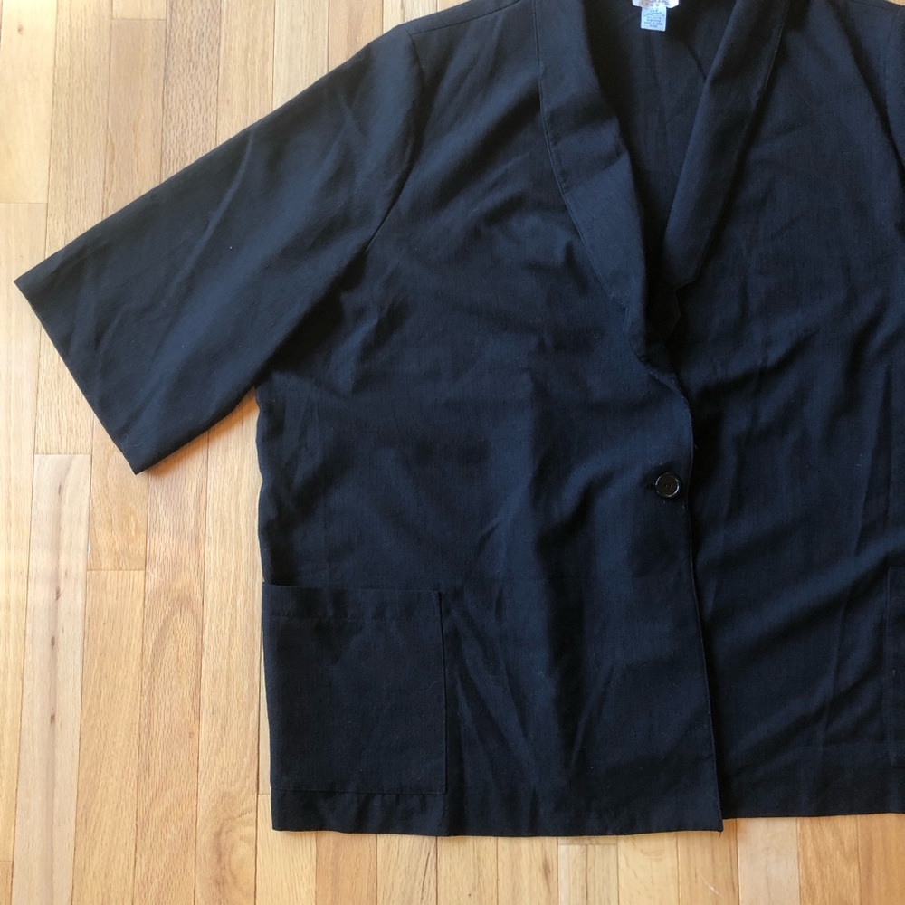 Vintage Black Quarter Sleeve Blazer 34W